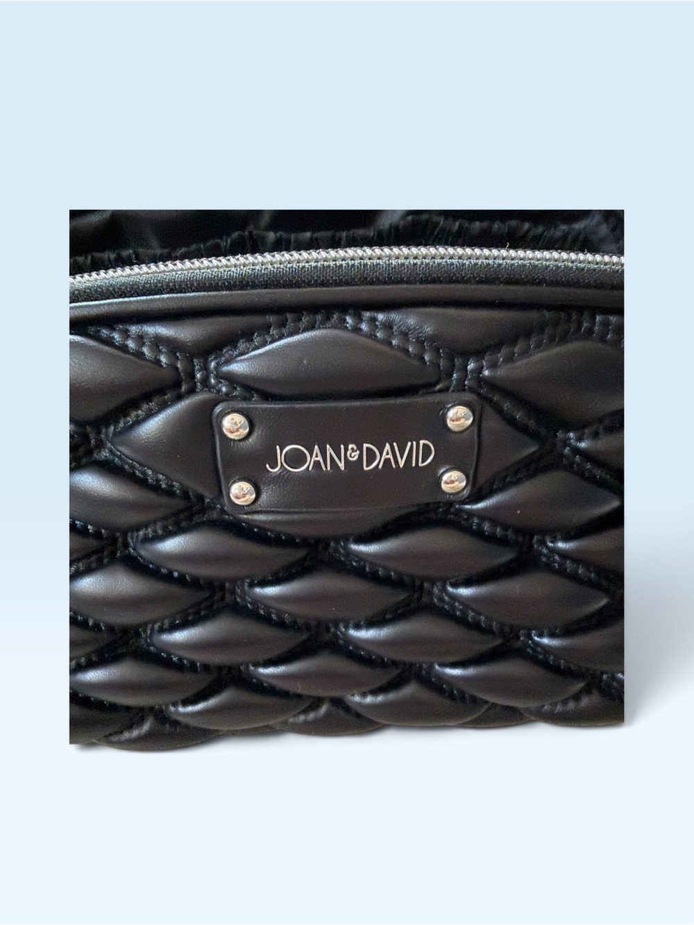 Joan & David Black Quilted Faux-Leather Cosmetic Case